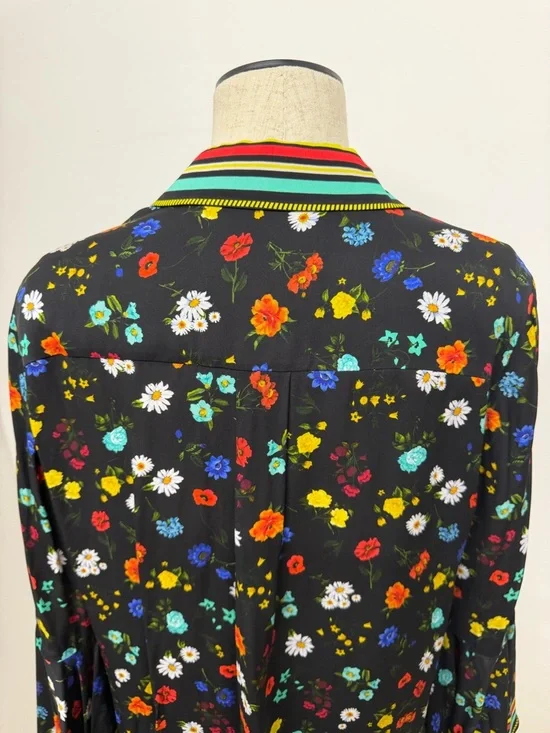 Alice + Olivia Randa Floral Print Bell Sleeve Botanical Ditsy Floral Size Medium - Picture 10 of 16